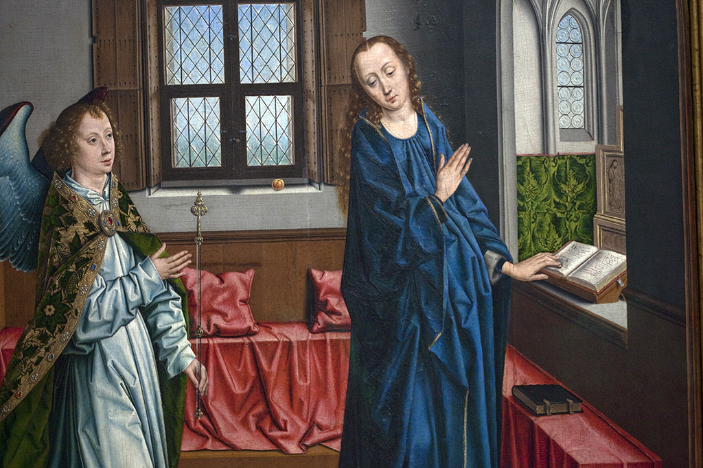 Albrecht Bouts.   Die Verkündigung an Maria.  Alte Pinakothek, München.
