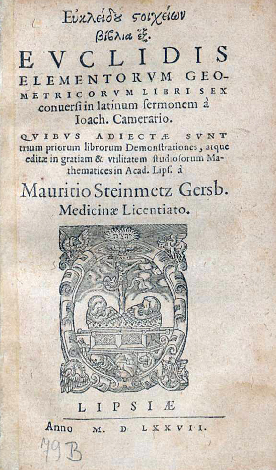 Elementa geometrica libri sex.  Joachim  Camerarius. Lipsia 1577