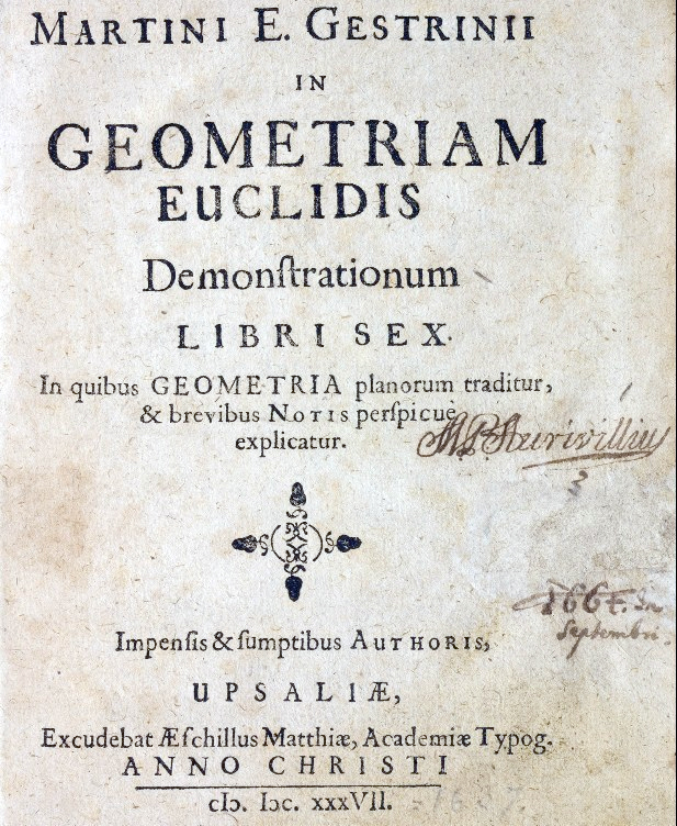 Martinus Erici Gestrinius. Uppsala. 1637